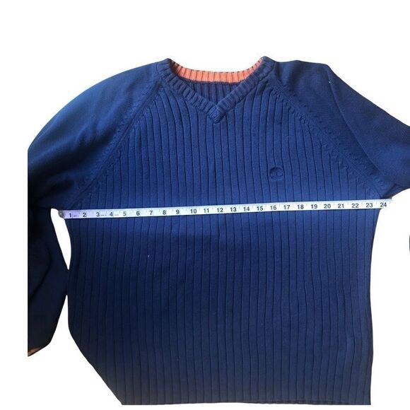 TIMBERLAND V-NECK PULLOVER SWEATER COTTON SIZE L - Picture 5 of 9